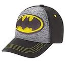 DC Comics Boys Baseball Cap, Batman Adjustable Toddler Hat, Ages 2-4 Or Boy Hats for Kids Ages 4-7, Black/Grey, 4-7 Years