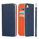 Cavor for iPhone 6 Plus Case,iPhone 6s Plus Case,[Litchi Leather] [RFID Blocking Card Holder] Flip Magnetic Wallet Case Cover with Kickstand Feature(5.5") -Navy Blue
