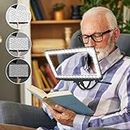 5X Large Hands Free Magnifying Glass with 43 Ultra-Bright LEDs Light for Reading Full Book Page Magnifier Flexible Gooseneck Magnifier for Neck Wear Repair Sewing Low Vision Elderly