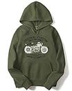 ADRO Men's Custom Biker Rider Printed Cotton Full Sleeve Hoodies (H21-M-CUS-OL_Olive_XL)