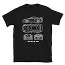 911 Mens T-Shirt GT RS Racing Sports Car Luxury Tee Shirt Vintage Design Fast Black XL 161