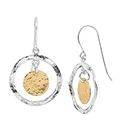 Silpada 'Marbella' Two-Tone Disc Drop Earrings in Sterling Silver and Gold-Plating, Sterling Silver, no stone not known