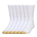 Gold Toe Men's Cotton Extended Crew Big and Tall Athletic Sock, White, 6-Pack, 13-15 (Shoe Size 12-16)