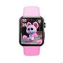 Time Up Kids Smart Watch Cartoon Dial Android Bluetooth Call,Music Speaker Touchscreen Fiteness Tracker for Boys & Girls-C4K-1000X (Pink)
