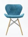 Amazon Brand – Umi Modern Eames Replica Velvet Dining Chair for Cafe, Side & Accent - Stylish and Comfortable Seating for Your Home or Business in Light Blue
