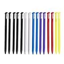 Yizerel Stylus Pen for New 3DS, 15 Pcs Colorful Plastic Replacement Touch Screen Stylus Set Compatible with Nintendo New 3DS with HD Crystal Clear PET Films (Black White Blue Red Purple Green)