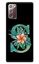 NDCOM for Samsung Galaxy Note 20 Back Cover S Alphabet Green Floral Name Initial Letter Printed Hard Case