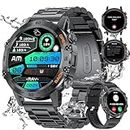 Military Smart Watch for Men Answer/Make Calls,1.39" Smartwatch with 400mAH,100+ Sport Modes,Heart Rate/Spo2/Sleep Tracker Fitness Sports Watch for Android iOS Black