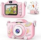 Uplayteck Kids Camera Digital Camera for 3-10 Years Old Girls/Boys with 1080P Video&Games&Music Cute Selfie Toddler Camera for Birthday Christmas New Year Gift (Not Including SD Card)-Pink