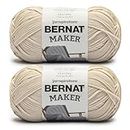 Bernat Maker Cream Yarn - 2 Pack of 250g/8.8oz - 72% Cotton 28% Nylon - #5 Bulky - 290m/317Yards - for Knitting, Crochet and Amigurumi