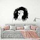 African Teen Girl Hairstyle Sunglasses Mural Home Bedroom Furniture Art 57X63Cm