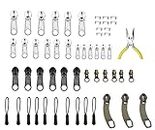 MyViradi Zipper Repair &Replacement Accessories Tool Kit Zipper Pull Rescue Kit and Zipper Extension Pulls for Clothing Luggage Suitcase Jackets Purses Luggage Backpack (54 PCS Set)