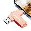 Plumunom 128GB Flash Drive, Photo Stick for iPhone Flash Drive for Save More Photos and Videos, High Speed USB 3.0 Photo Stick Memory Stick Compatible with i Phone/i pad/Android/pc