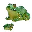 2pcs Frog Statues, 2 Sizes Resin Frogs Garden Miniatures Decor Lifelike Frog Miniature Figurines Animals Ornament for Garden Landscape Dollhouse DIY Crafts Home Decorations