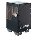 Clapbox CB50 PRO Cajon - (2 instruments in 1) with Side Bongos & Adjusta-Fly Advanced Adjustable Mechanism, Oak Wood- 3 Internal Snares, black