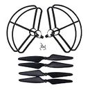 4PCS Propeller + 4PCS Protective Cover for Hubsan H501S H501A H501C H501M H501S pro H501S W Aerial Photography Quadcopter RC Drone Spare Parts Propeller Protective Cover (Black)