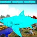 Ark survival Evolve PVE Xbox oficial tiburón megalodón cian sólido