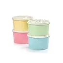 Tupperware Heritage Collection 8 Piece Food Storage Canister Set in Vintage Colors - Dishwasher Safe & BPA Free - (4 Containers + 4 Lids)