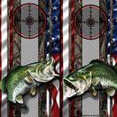 Cornhole Wraps American Flag Hunting Fishing Gun Scope Jumping Bass Fish 2-pack