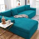 BOHHO Elastic L Shape Sofa Covers Sectional Sofa Covers-Jacquard Fabric Furniture Sofa Slipcover-2 Seater(145-185cm)-L