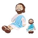 LSYDCARM 13inch Jesus Toy My Friend Jesus Toys Savior Christian Classic Religious Savior Jesus Stuffed Plush Doll Toys (Blue)