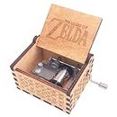The Legend of Zelda Music Box Hand Crank Musical Box Carved Wooden,Play Zelda:Song of Storms from Ocarina of Time,Brown