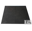 HCE Gym Mat Flooring - Heavy Duty Rubber Mat for Gym Exercise - Premium Slip-Resistant, Shock Absorbent, Solid Rubber Matting for Gymnastic, Sports & Fitness - 1M x 1M with 15MM Thickness (Plain Black)