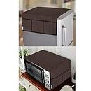 E-Retailer® Exclusive 3-Layered Polyester Combo Set of Appliances Cover (1 Pc. of Fridge Top Cover, 1 Pc. of Microwave Oven Top Cover) (Color-Brown, Design-Polka Dot, Set Contains-2-Pcs.)