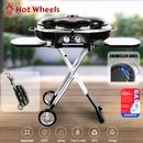 Portable Propane gas BBQ Grill 2 Burner Tables Camping LPG With wheels