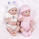 10" Realistic Reborn Newborn Dolls Twins/Boy/Girl Full Body Vinyl Silicone Gifts
