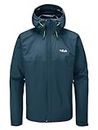 Rab RAB Men's Downpour Eco Waterproof Breathable Jacket for Hiking and Climbing, Orion Blue, Medium