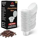 100 Count Fanativita K Cup Filters Disposable with Genius Lid Design, Fit All Reusable K Cups for Keurig (White)