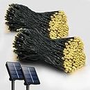 2 Pack Solar String Lights Outdoor, 200 LED Extra-Long 72FT Solar Powered Lights with 8 Lighting Modes, Waterproof Outdoor Lighting Decoration for Garden, Patio, Balcony, Xmas, Wedding, Party