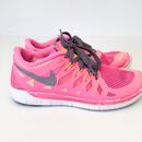 Nike Free 5.0 GS Pink Glow/Metallic Silver-White Girls/Youth Running Shoes US7y 