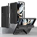 BOUNCEBACK Armour Grade Magnetic Kickstand Hinge Case/Cover with S Pen Holder for Samsung Galaxy Z Fold3 5G / Galaxy Fold 3 Case Cover - (Poly Carbonate | Matte Black)