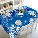 Big Blue Light 3D Tablecloth Table cover Cloth Rectangle Wedding Party Banquet