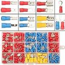 Feggizuli 280PCS Crimp Connectors, 2.8mm 4.8mm 6.3mm Male and Female Spade Connector kit, 15 Types Crimp Terminals Electrical Connectors, Electrical Terminals Includes Spade Ring Fork Wire Connectors