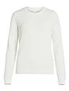 Vila Vidalo O-Cou L/S Knit Top/Su-Noos Sweater, White Alyssum, M Femme