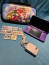 Nintendo 2DS XL Purple Console With Mario Case & 10 Games Mario Pokémon Etc