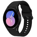 EMIOBAND Band Compatible for Samsung Galaxy Watch 4 44mm 40mm/Galaxy Watch 4 Classic 46mm 42mm,20mm Silicone Sports Replacement Strap for Galaxy Watch 3 41mm for Women Men official Black