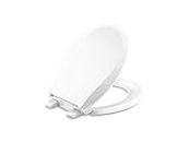 KOHLER 4639-RL-0 Cachet ReadyLatch Round-Front Toilet Seat, Quiet-Close Lid and Seat, Countoured Seat, Grip-Tight Bumpers and Installation Hardware, White