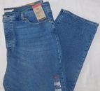 LEVIS Wedgie High Rise Straight Jeans Stretch Plus Size Love in the Mist Blue