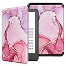 VOVIPO Custodia protettiva Slimshell per nuovissimo Kindle 6 pollici (11a generazione, versione 2022), non si adatta a Kindle Paperwhite e Kindle 2019-Marble Pink