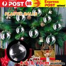 Up to 100x Clear Plastic Ball Christmas Baubles Fillable Xmas Tree Ornament Deco