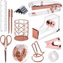 EOOUT Rose Gold Desk Accessories, Office Supplies and Accessories Set, Acrylic S