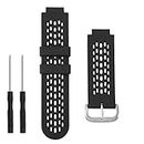 ECSiNG Silicone Watch Strap Compatible with Garmin Approach S2 /S4 Activity Trackers Quick Release Watch Band Replacement Wristband Bracelet Black