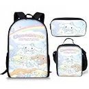 3 Pcs Backpack 17 Inch Laptop Bag Teen Backpack With Travel Bag, Lunch Box, Pencil Case For Boys And Girls