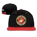 USMC Marines Army baseball cap cool hip hop hat Red (5 colors), Red, One Size