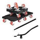 Heavy Furniture Lifter Mover Dolly Set, 360° Rotation 5-Wheel Dollies with Extendable Crowbar, 400kg/800Lbs Capacity Heavy Stuff Moving Tool Set