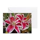 CafePress Star Gazer Lily Greeting Card Flower Gift Matte Folded Greeting Card Glossy